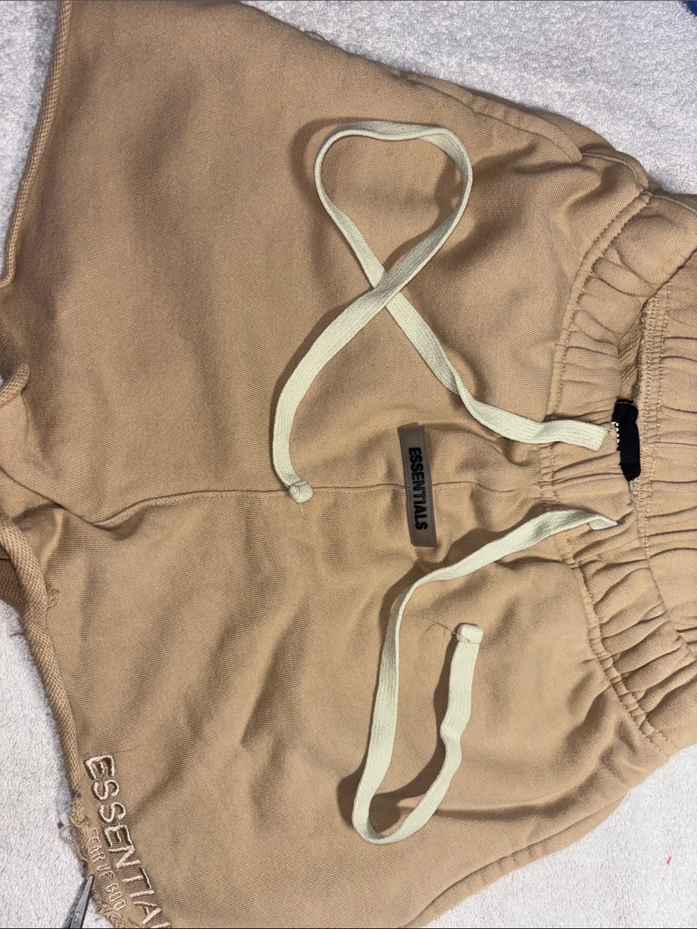 essentials fear of God small Women’s Tan Drawstring Lounge Shorts